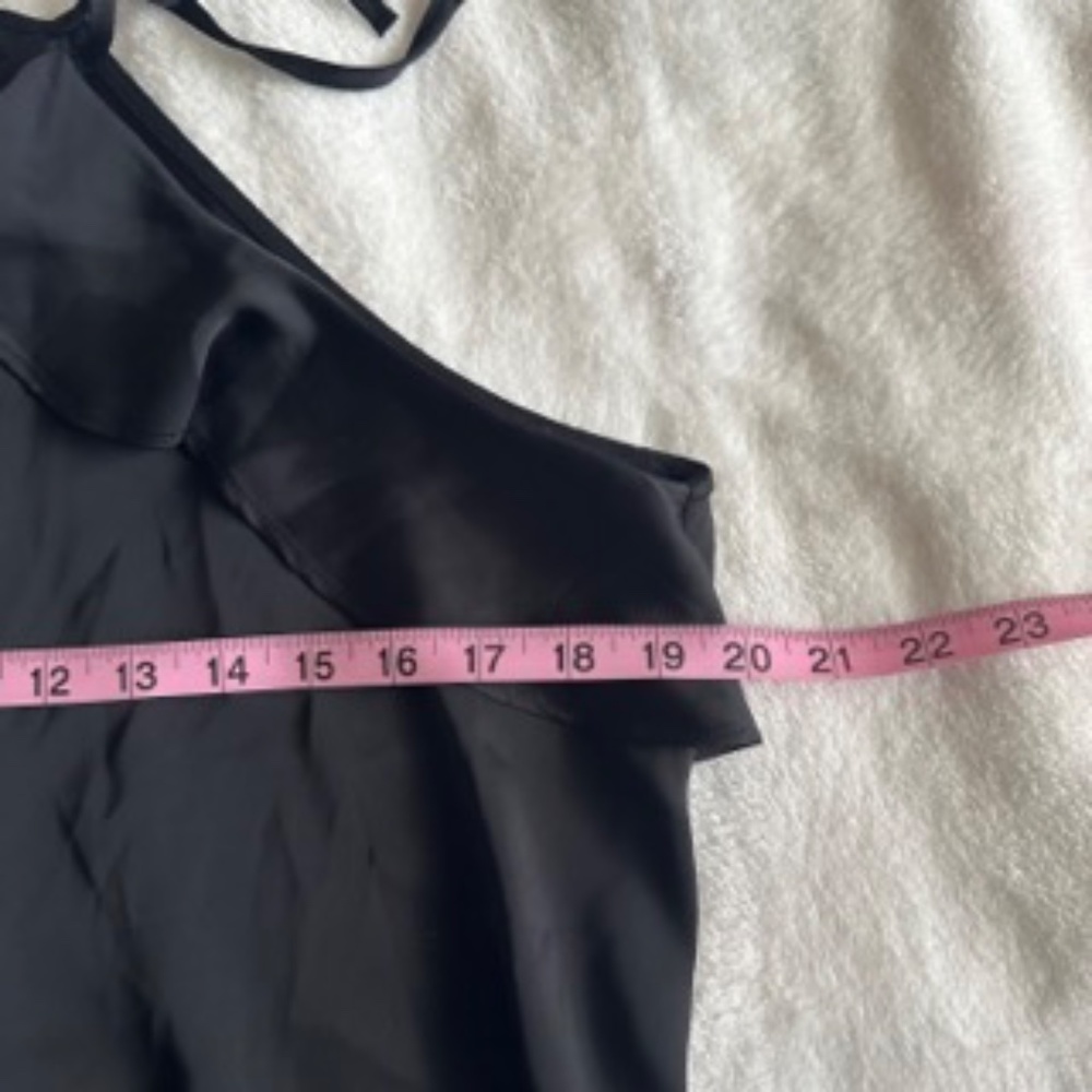 Zara Basic Asymetrical Flowy Black Blouse Cold Sh… - image 7